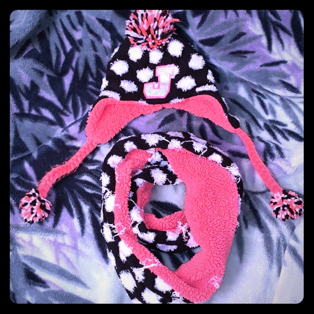Justice scarf and hat Polka Dot  Set